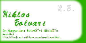 miklos bolvari business card